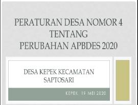 PERUBAHAN APBDES 2020 DESA KEPEK SAPTOSARI